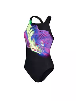 Купальник Speedo Placement Digital Medalist Badeanzug, черный