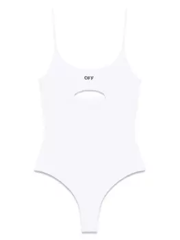 Купальник в мелкий рубчик Off-White, белый