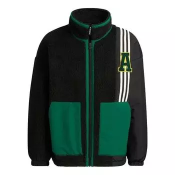 Куртка adidas Clover Imitation Sherpa Warm Casual Stand Collar Jacket 'Black', черный