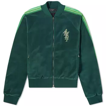 Куртка Amiri Stack Logo Velour Track, зеленый