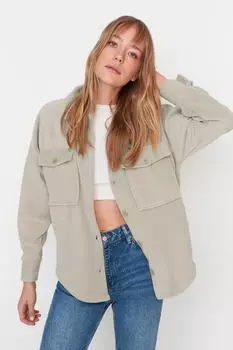 Куртка - Бежевый - Oversize Trendyol