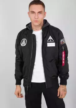 Куртка-бомбер Alpha Industries " Alpha Industries Мужчины - Куртки-бомберы MA-1 TT Hood NASA", черный