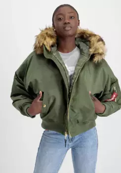 Куртка-бомбер Alpha Industries " Alpha Industries Women - Куртки-бомберы MA-1 OS Hooded Wmn", зеленый