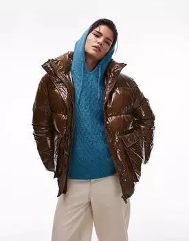Куртка-бомбер цвета шоколада Topshop