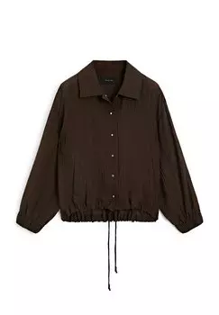 Куртка-бомбер FLOWING Massimo Dutti, темно-коричневый