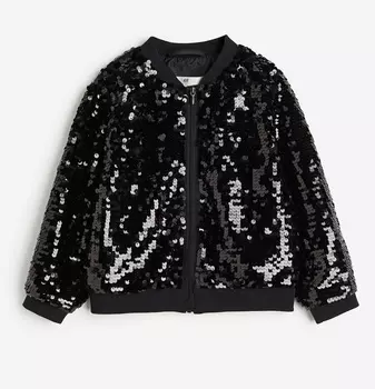 Куртка-бомбер H&M Sequined, черный