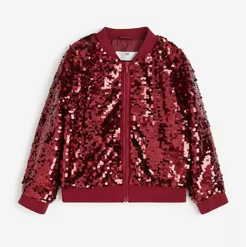 Куртка-бомбер H&M Sequined, красный