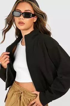 Куртка-бомбер на молнии Boohoo, черный