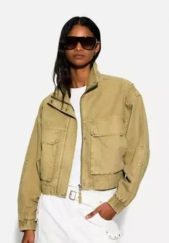 Куртка-бомбер PATCH POCKETS Bershka, хаки