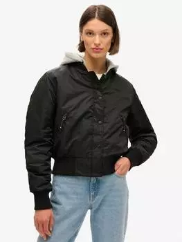 Куртка-бомбер с капюшоном Superdry, черный