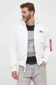 Куртка-бомбер с принтом на спине Alpha Industries MA-1 ZH, белый