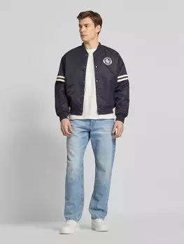 Куртка-бомбер с ребристыми манжетами Lacoste, синий