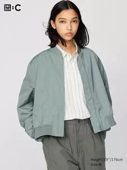 Куртка-бомбер Uniqlo женская, 53 бледно-зеленый