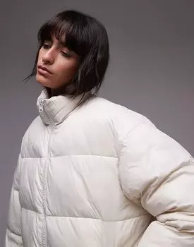 Куртка-бомбер в кремовом цвете Topshop