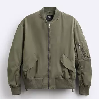 Куртка-бомбер ZARA, серый