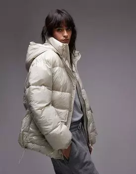 Куртка-бомбер жемчужно-белого цвета Topshop