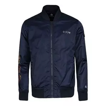 Куртка casual sports stand collar baseball jacket 'navy' Converse, синий