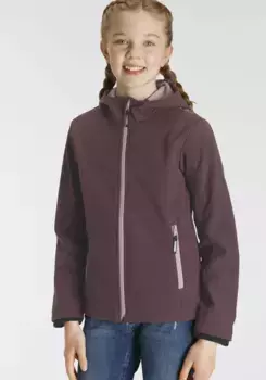 Куртка CMP Softshell с капюшоном, дышащая, водоотталкивающая и ветроотталкивающая, розовый