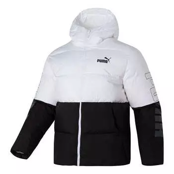 Куртка colorblock puffer jacket 'black' Puma, черный