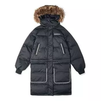Куртка convertible long down jacket 'black' Converse, черный