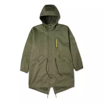 Куртка coordinates hooded long jacket 'dusty green' Converse, зеленый