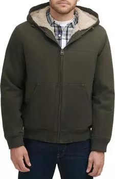 Куртка Cotton Canvas Hooded Utility Jacket with Sherpa Lining Levi's, цвет Olive
