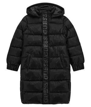 Куртка детская Guess длинная с капюшоном, черный