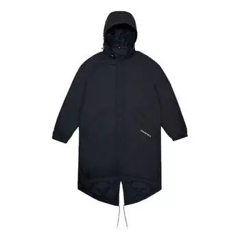Куртка down long trench coat 'black' Converse, черный