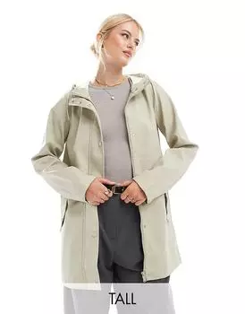Куртка-дождевик с покрытием и капюшоном в каменном цвете Vero Moda