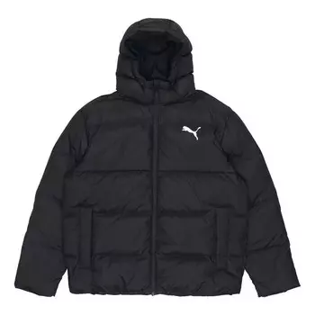 Куртка essential down coat 'black white' Puma, черный
