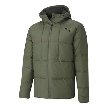 Куртка essentials down jacket 'green black' Puma, зеленый