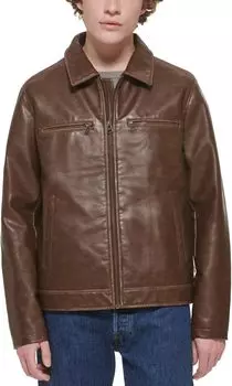 Куртка Faux Leather Jacket w/ Laydown Collar Levi's, цвет Saddle