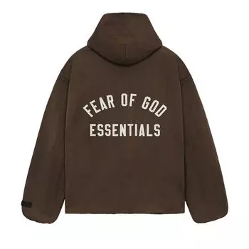 Куртка Fear of God Essentials Textured Nylon Hooded Coaches Jacket 'Brown', коричневый