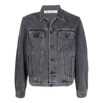 Куртка fw21 denim jacket slim fit version gray Off-White, мультиколор