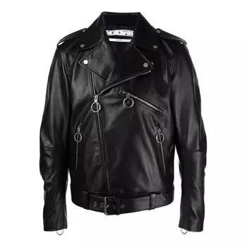 Куртка fw21 pattern printing sleeve zipper jacket slim fit version black Off-White, черный