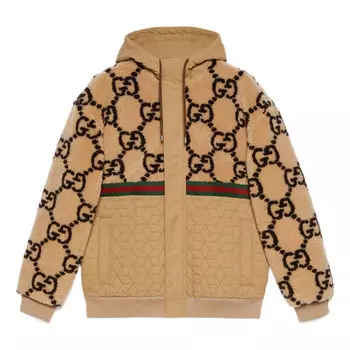Куртка gg jacquard jacket 'beige ebony' Gucci, бежевый