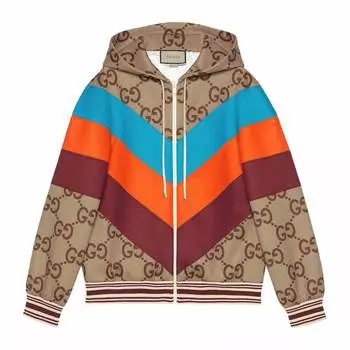 Куртка Gucci Jumbo GG Canvas Zip, разноцветный
