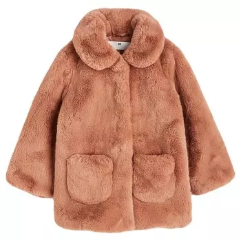 Куртка H&amp;M Collared Teddy Bear, темно-бежевый