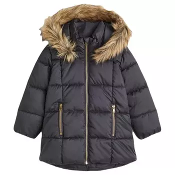 Куртка H&M Hooded Puffer, темно-серый