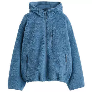 Куртка H&amp;M Hooded Teddy Fleece, синий