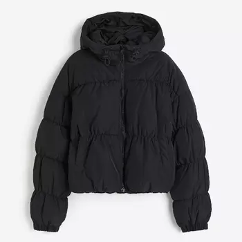 Куртка H&M Hooded Puffer, черный