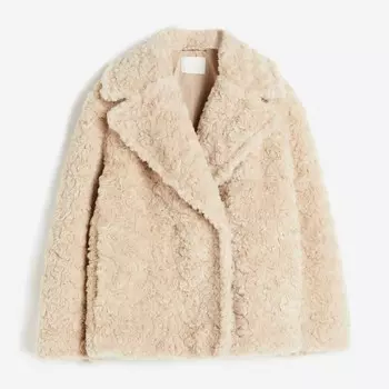 Куртка H&M Teddy Fleece, бежевый