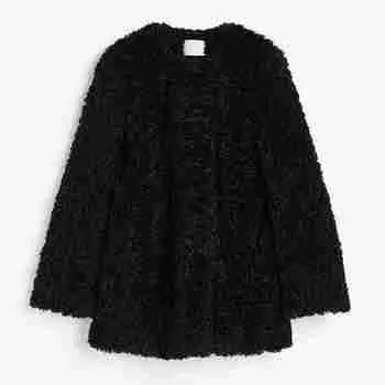 Куртка H&M Teddy Fleece, черный
