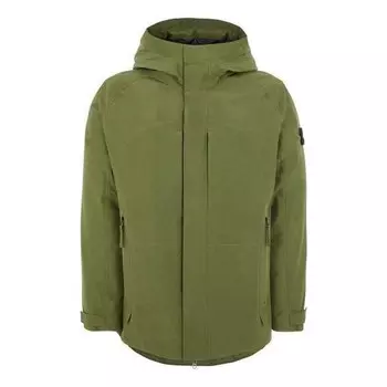 Куртка hooded down jacket 'olive green' Stone Island, зеленый