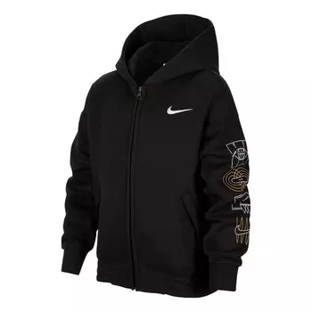 Куртка hooded jacket 'black' Nike, черный