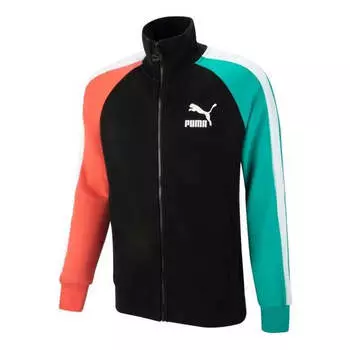 Куртка iconic t7 track jacket dk 'black blue red' Puma, черный