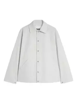Куртка из хлопковой тафты с логотипом JIL SANDER, серый