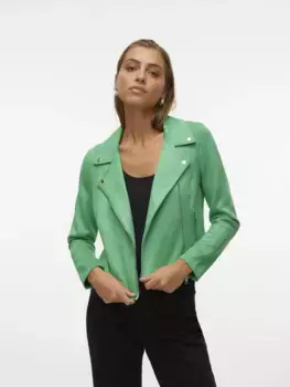Куртка из искусственной кожи Vero Moda "VMJOSE SHORT FAUX SUEDE JACKET NOOS", зеленый
