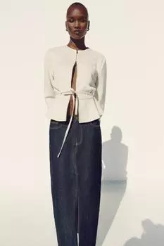 Куртка из искусственной замши ZARA, экрю
