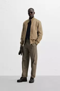 Куртка из искусственной замши ZARA, бежевый